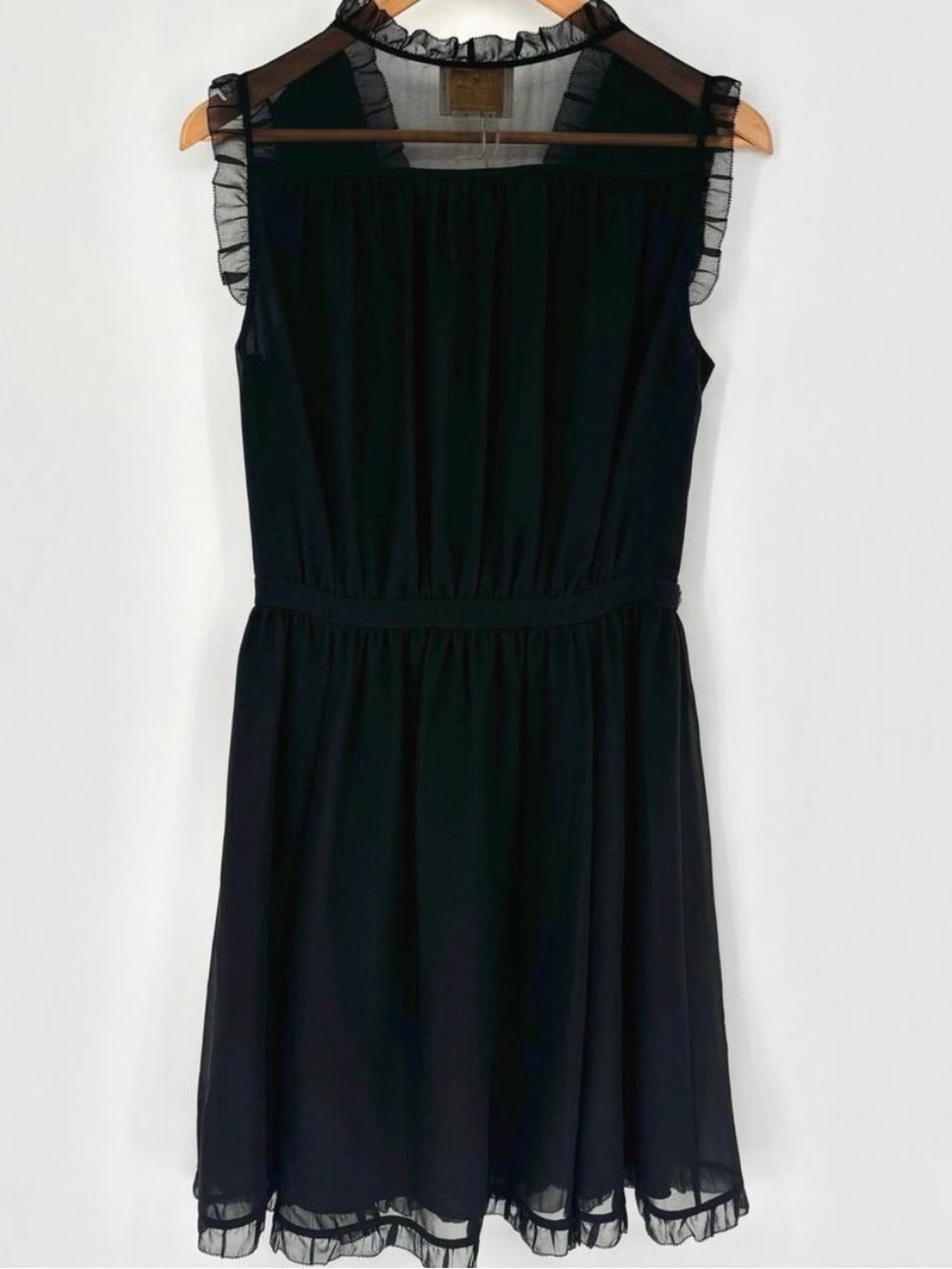 Kate Spade Black Chiffon Embellished Mini Dress Size 2 - Picture 4 of 9